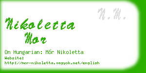 nikoletta mor business card